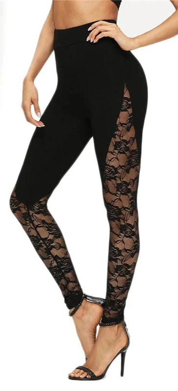 High Waist Black Lace Leggings