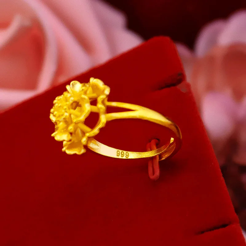 Gold Vintage Flower Ring