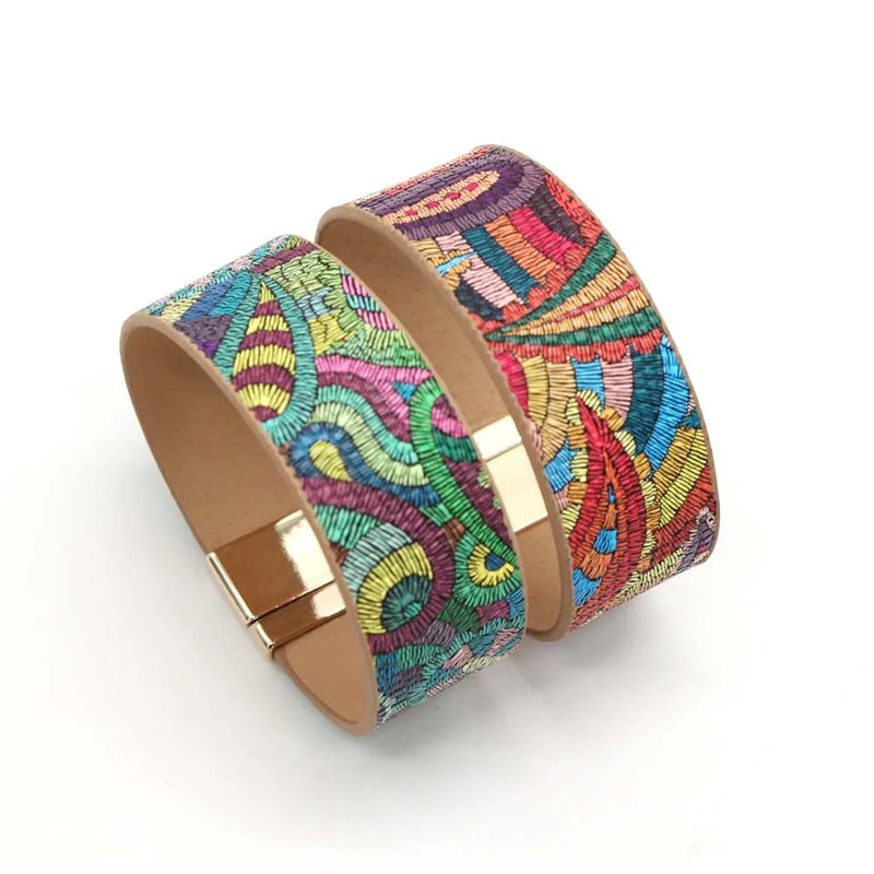 Ethnic Wrap Leather Bracelet