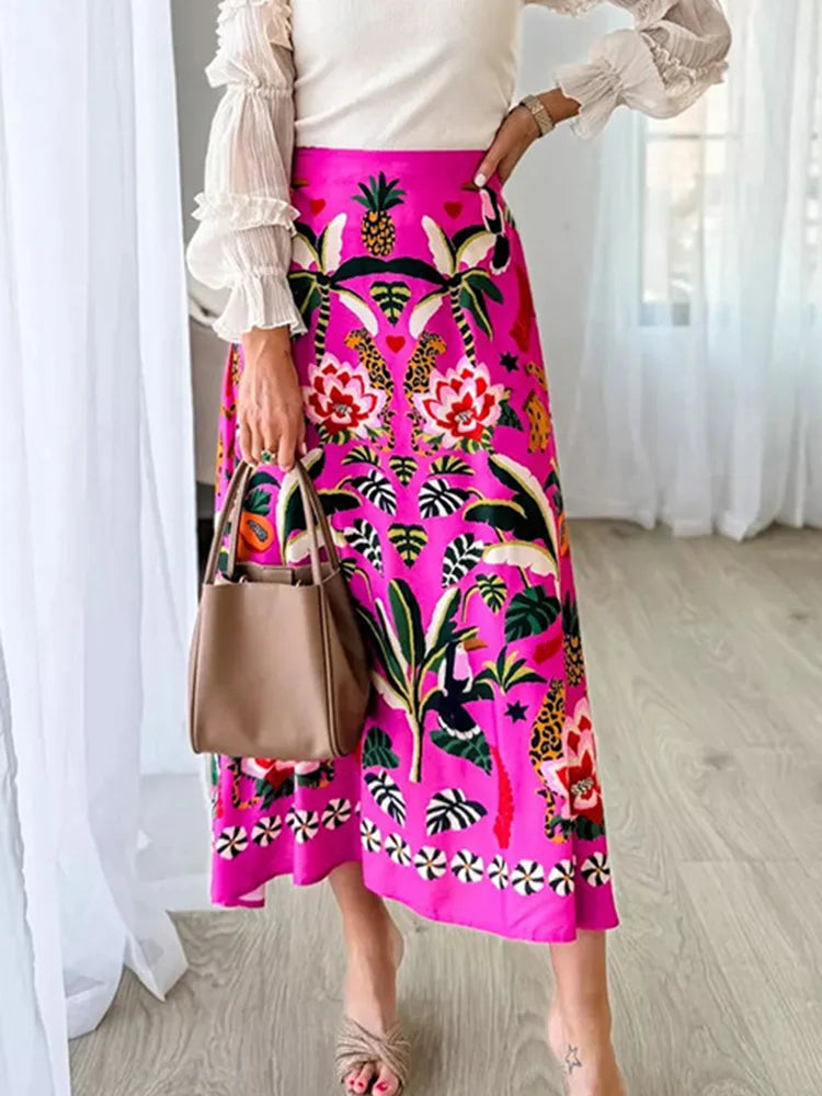 Summer Print A-Line Skirt