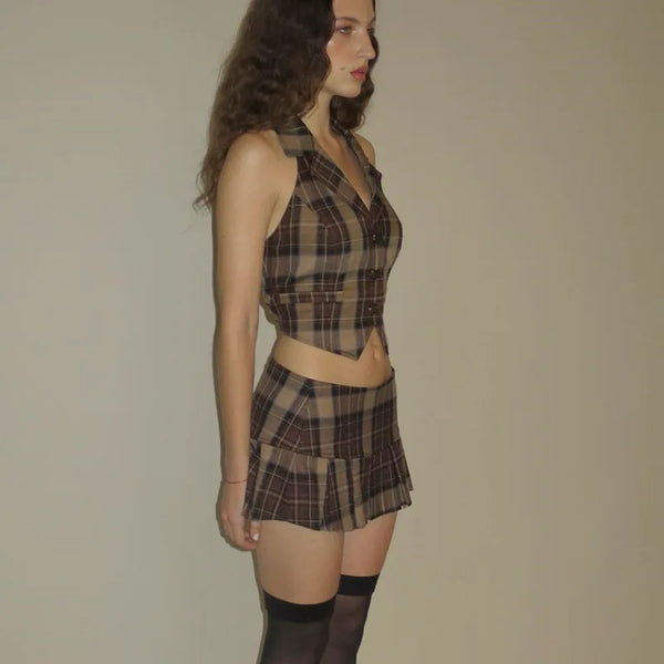 Vintage Plaid Print Set